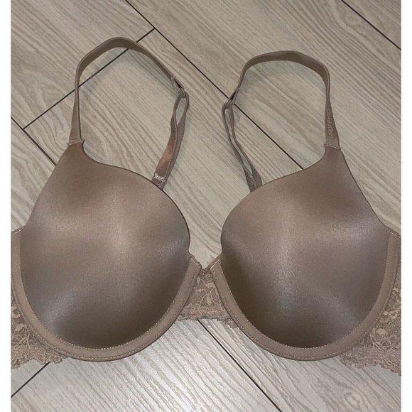 Calvin Klein F3274 Seductive Comfort Push Up Underwire Bra Padded Lace 34C Beige - Picture 3 of 7